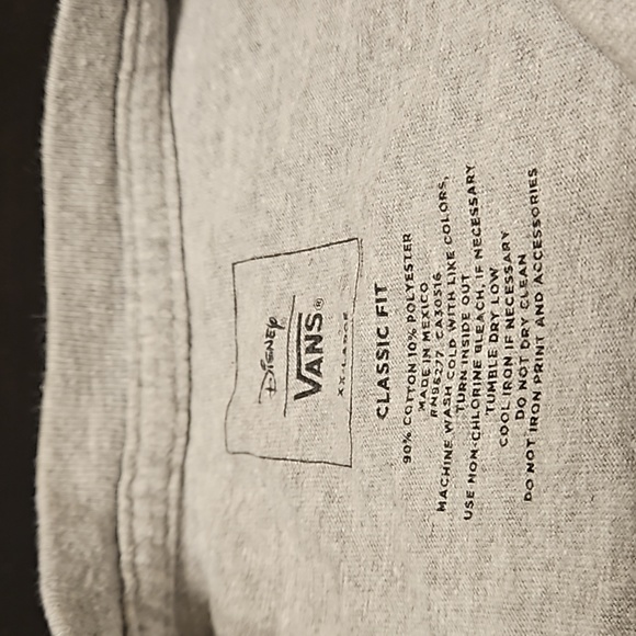 Vans Shirts Men's Grey Long Sleeve T Shirt Vans Disney Mickey Mouse - Picture 5 of 9